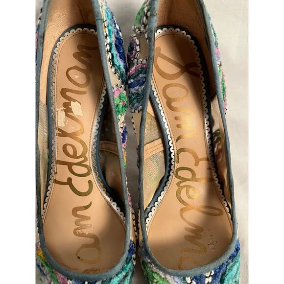 Sam Edelman Hazel Embroidered Mesh Pumps Women’s 8 Medium - Picture 6 of 8